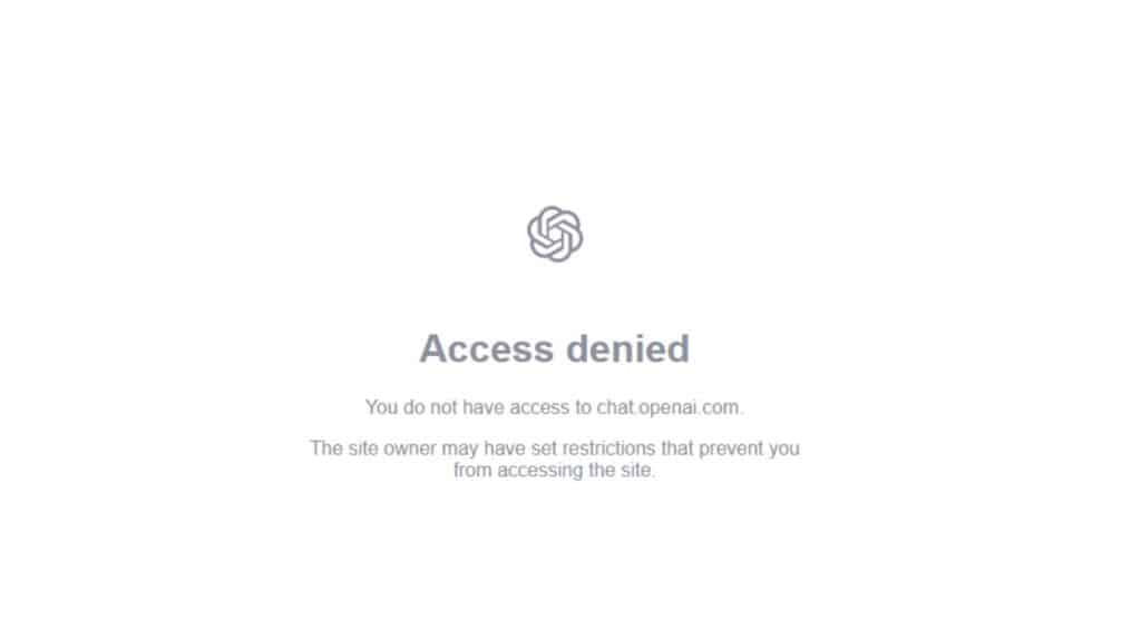 You Do Not Have Access To chat.openai.com